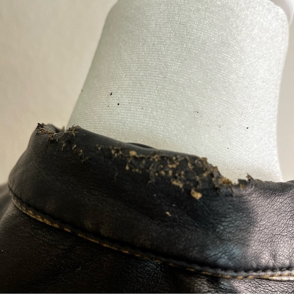 Big Chill Vintage Faux Black Leather With Bronze Distressed Jacket Size Medium - Picture 12 of 15